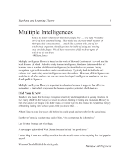 Multiple Intelligences: An Introduction