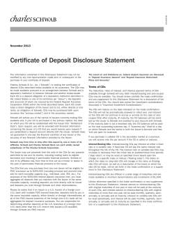 Certificate of Deposit Disclosure Statement - Schwab
