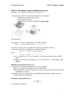 Parametric representation of curves