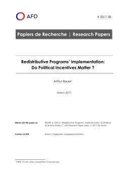 Research Paper No. 38 | Redistributive Programs` Implementation
