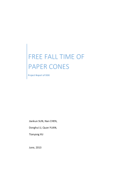 FREE FALL TIME OF PAPER CONES