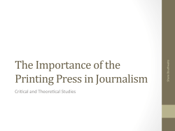 The Importance of the Printing Press in Journalism