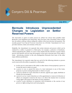 Bermuda Introduces Unprecedented Changes to Legislation on