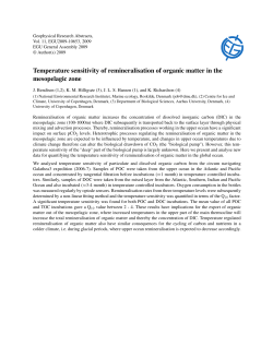 Temperature sensitivity of remineralisation of organic matter in the