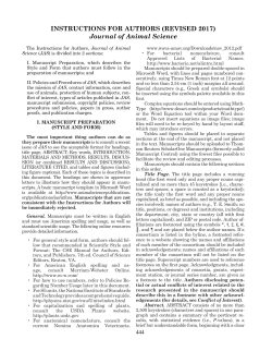 INSTRUCTIONS FOR AUTHORS - the American Society of Animal