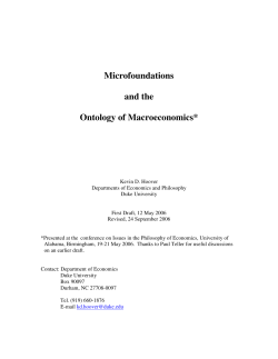 Microfoundations and the Ontology of Macroeconomics*