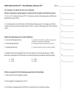 Math Spiral #7 - Due Monday, February 23