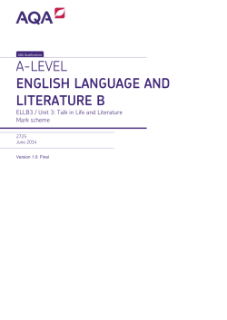 A-level English Language and Literature (Specification B)