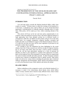 the prohibition of the muslim headscarf: contrasting international