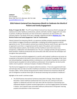 2016 Patient-Centered Care Awareness Month to