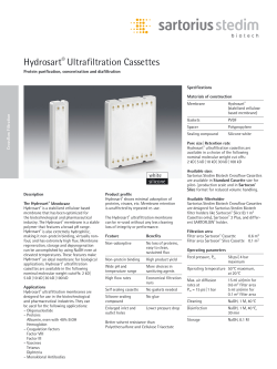 Hydrosart&reg; Ultrafiltration Cassettes