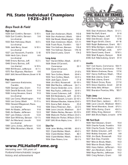 PIL State Individual Champions, 1925-2011