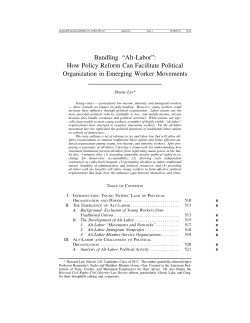 Bundling &ldquo;Alt-Labor&rdquo; - Harvard Civil Rights