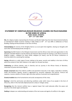 statement by christian-muslim religious leaders on peace building in
