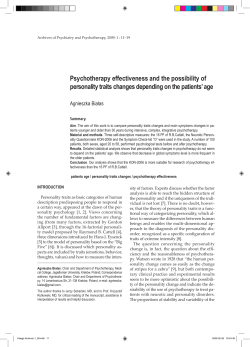 Psychotherapy effectiveness and the possibility of personality traits