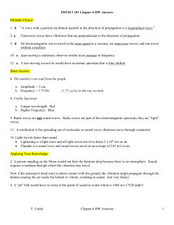 T. Ciardi Chapter 6 HW Answers 1 PHYSCI 101 Chapter 6 HW