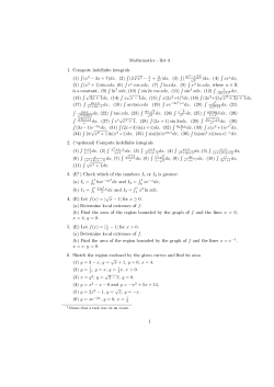 Mathematics - list 4 1. Compute indefinite integrals , (2) / (2 3 x2 )dx