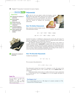 P.4 Polynomials