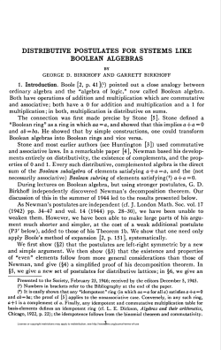 distributive postulates for systems like boolean algebras
