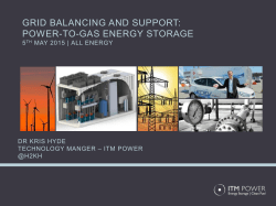 grid balancing and support: power-to-gas energy storage