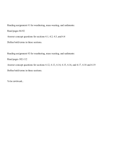 Reading assignment #1 for weathering, mass wasting, and sediments