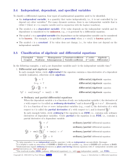 3.4 Independent, dependent, and specified variables 3.5