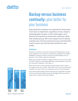 Backup versus business continuity: plan better for your business