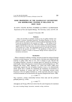 some properties of the mammalian locomotory and respiratory
