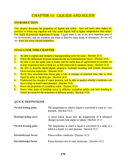 chapter 14: liquids and solids