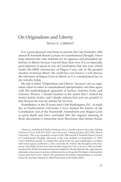 On Originalism and Liberty