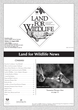 Land for Wildlife - Department of Primary Industries, Parks, Water
