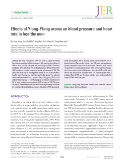 Effects of Ylang-Ylang aroma on blood pressure and heart rate in