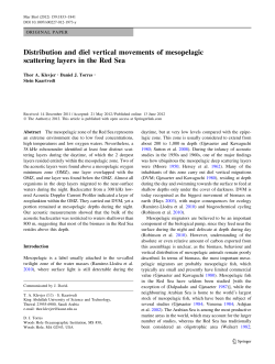 Distribution and diel vertical movements of mesopelagic scattering