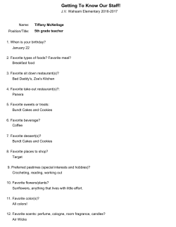 Getting To Know Our Staff!
