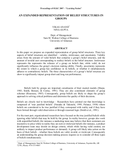 an expanded representation of belief structures in groups