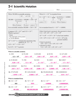 2-1 Scientific Notation - Sign in to SAR Academy