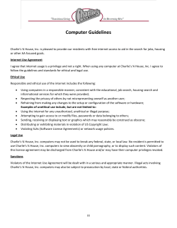 Computer Guidelines - Charlie`s 3/4 House