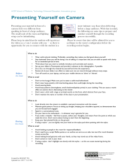 Presenting Yourself on Camera