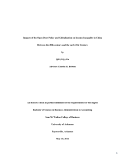 Impacts of the Open Door Policy and Globalization on Income