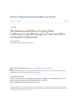 the business and ethics of laying hens: california`s groundbreaking