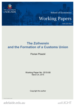 The Zollverein and the Formation of a Customs Union