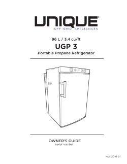96 L / 3.4 cu/ft Portable Propane Refrigerator OWNER`S GUIDE