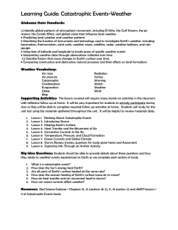 Learning Guide: Catastrophic Events