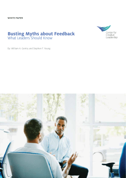 Busting Myths about Feedback - Center for Creative Leadership