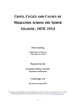 Costs, cycles and causes of migration across the North Atlantic