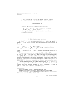 A FRACTIONAL ORDER HARDY INEQUALITY 1