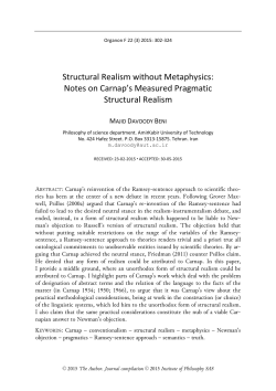 Structural Realism without Metaphysics: Notes on Carnap`s