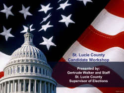 Candidate Workshop - St. Lucie County Supervisor of Elections