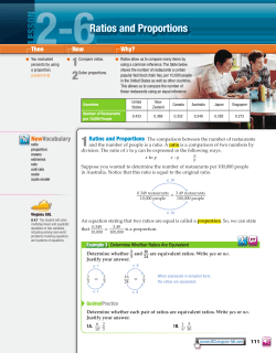 Ratios and Proportions