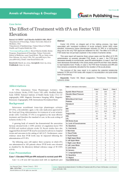 The Effect of Treatment with tPA on Factor VIII Elevation